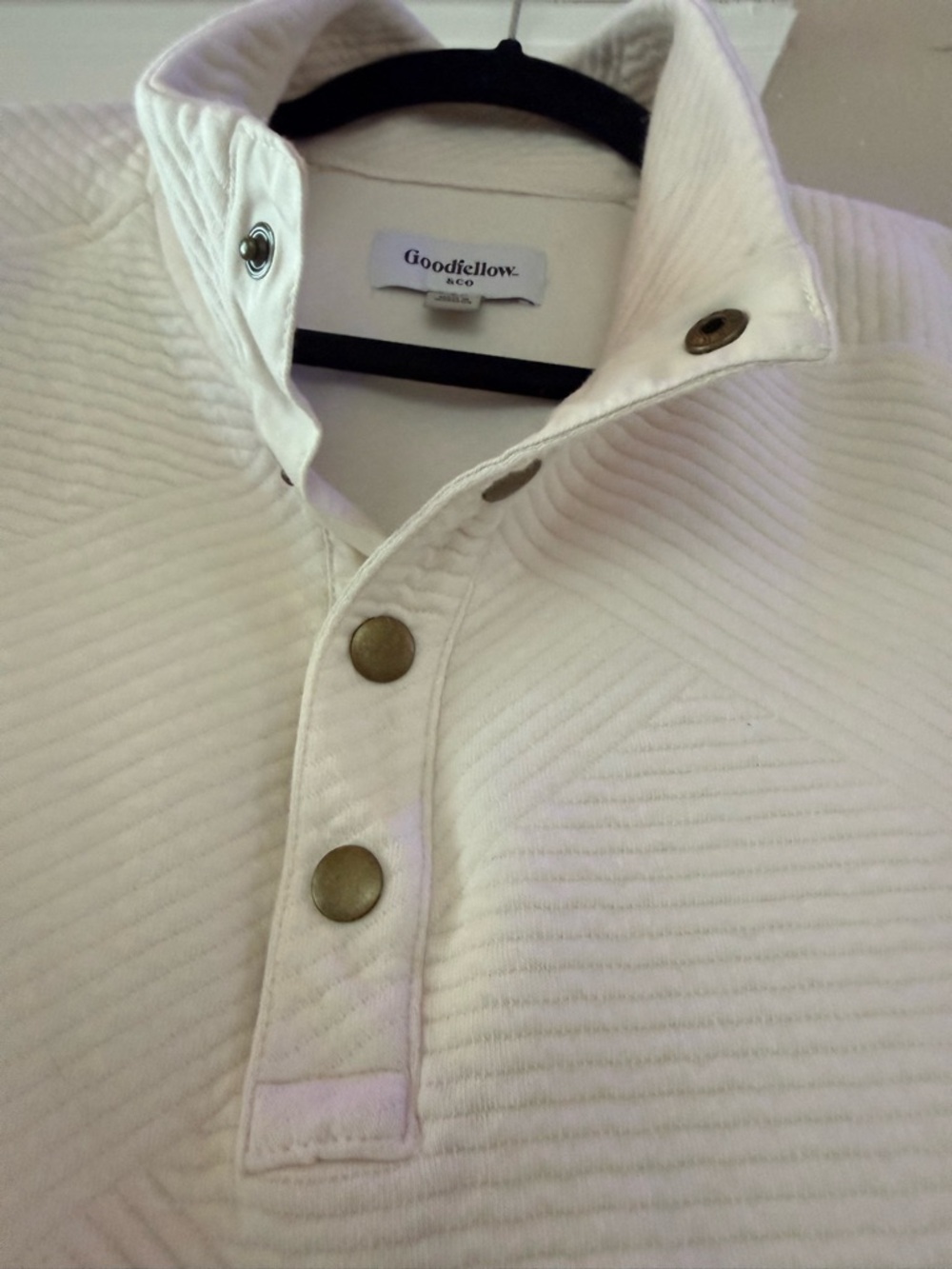 Goodfellow & Co Cream and Black Crewneck Pullover - Picture 3 of 5